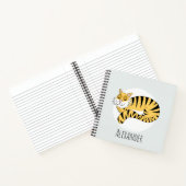 Kinder Cute Slaping Oerwoud Tiger en naam Notitieboek (Binnen)