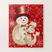 Kinder Cute Snowman Puzzle Legpuzzel (Verticaal)