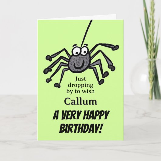 Kinder Cute Spider verjaardag Kaart (Voorkant)