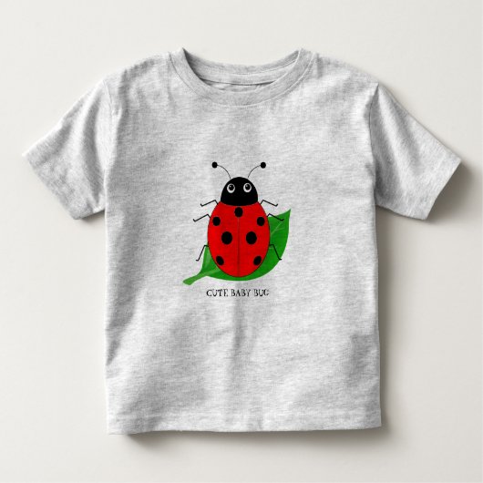 Kinder Cute waterverf ladybug op groen blad Kinder Shirts (Voorkant)