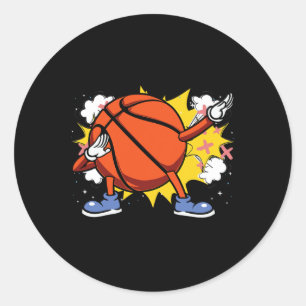 Kinder Dabbing Amerikaanse Bysketbyll speler voor  Ronde Sticker