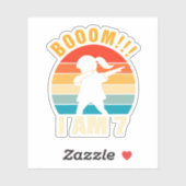 Kinder Dabbing Birthday 7 jaar oud 7e verjaardag Sticker (Vel)