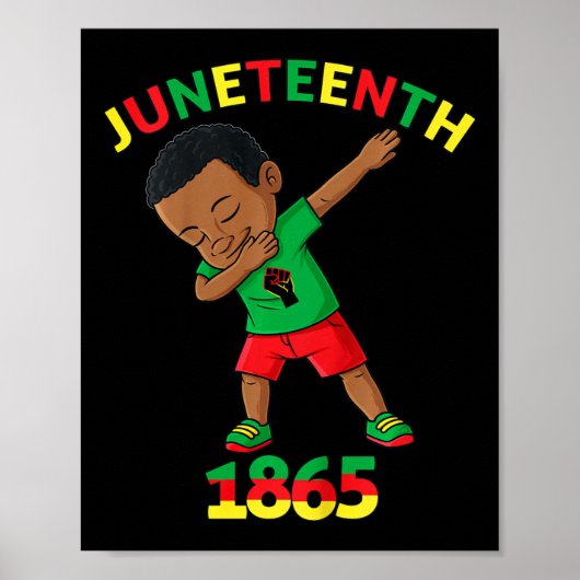 Kinder Dabbing Black King Juneteenth 1865 Bruine h Poster (Voorkant)