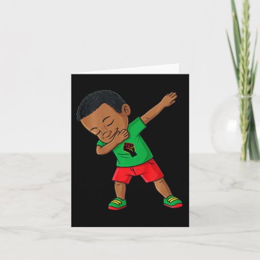 Kinder Dabbing Black King Juneteenth Melanin Brown Kaart (Voorkant)