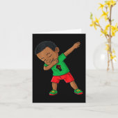 Kinder Dabbing Black King Juneteenth Melanin Brown Kaart (Gele Bloem)