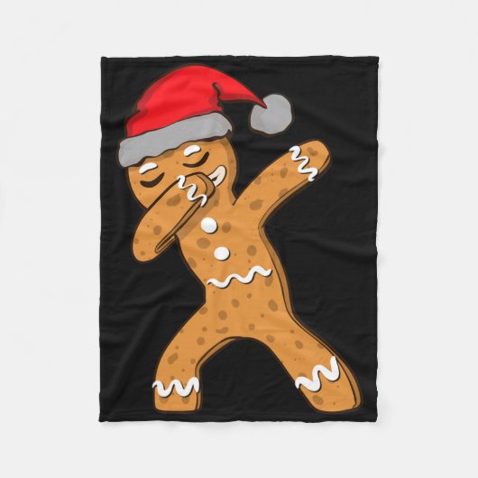 Kinder Dabbing Dab Gingerbrood Man Xmas Girls Boys Fleece Deken (Voorkant)