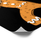 Kinder Dabbing Dab Gingerbrood Man Xmas Girls Boys Poster (Hoek)