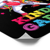 Kinder dabbing eenhoorn im klaar om te rocken kleu poster (Hoek)