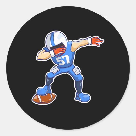 Kinder Dabbing Football Dab Dance Funny Boys Gift Ronde Sticker (Voorkant)