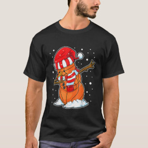 Kinder Dabbing Snowman Basketball Kerstmis San T-shirt