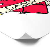 Kinder Daddy Heart Tattoo Valentijnsdag voor jonge Poster (Hoek)