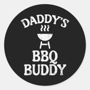 Kinder daddys bbq buddy Schattigee barbecue famili Ronde Sticker