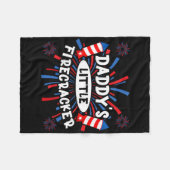 Kinder daddys Little Firecracker Independence Day Fleece Deken (Voorkant (Horizontaal))