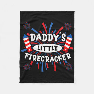 Kinder daddys Little Firecracker Independence Day  Fleece Deken