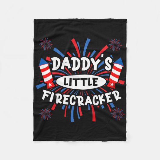 Kinder daddys Little Firecracker Independence Day Fleece Deken (Voorkant)