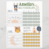 Kinder dagelijkse checklist, dagelijkse rouinesche (Voorkant)