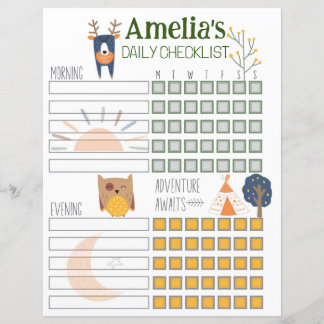 Kinder dagelijkse checklist, dagelijkse rouinesche