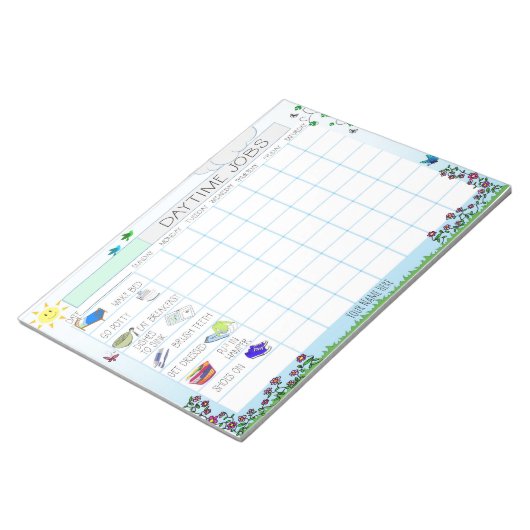 Kinder Dagelijkse Chore Chart Custom Notitieblok (Schuin)