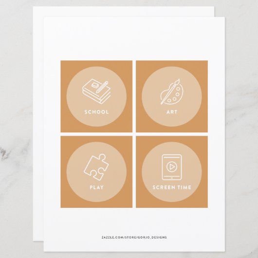 Kinder Dagelijkse Routinekaarten van Toddler Visua (Voorkant / Achterkant)