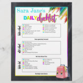 Kinder Dagelijkse School Checklist Grafiek Flyer (Voorkant)