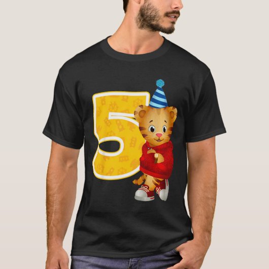Kinder Daniel Tiger's buurt Mijn 5e Verjaardag T-shirt (Voorkant)