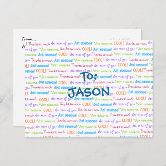 KINDER dank u Briefkaart (Voorkant / Achterkant)