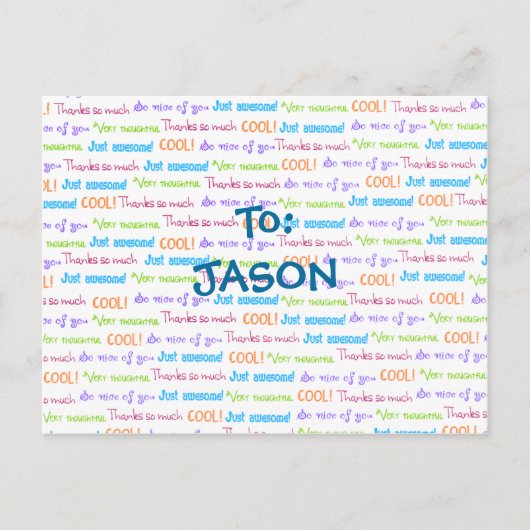 KINDER dank u Briefkaart (Voorkant)