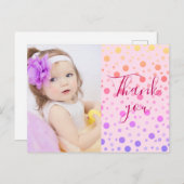 Kinder Dank u het Kute Colorful Confetti Briefkaar Briefkaart (Voorkant / Achterkant)