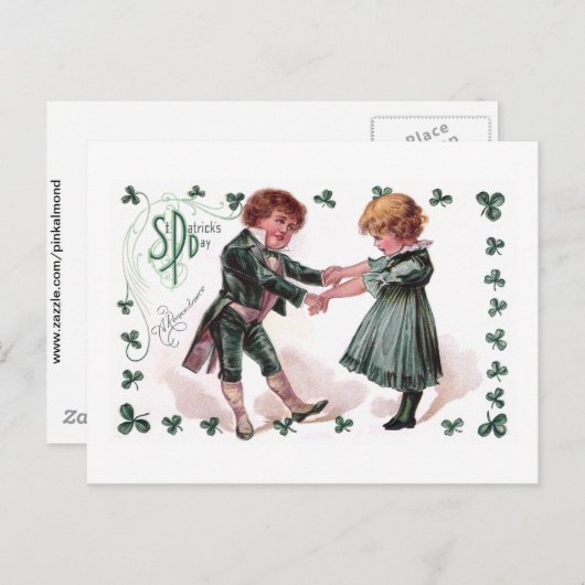 Kinder dans op St Patrick's Day Briefkaart (Voorkant / Achterkant)