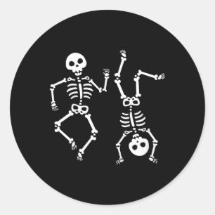 Kinder Dansende Skeletten Halloween Shirt voor Boy Ronde Sticker