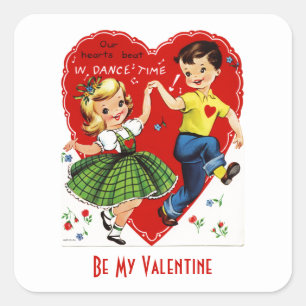  Kinder dansende Valentijn Vierkante Sticker