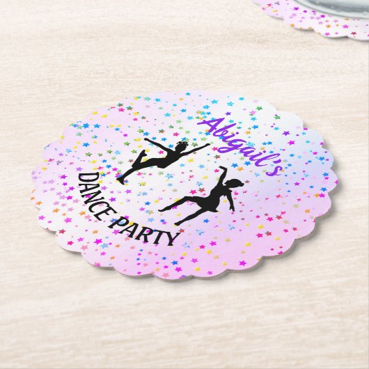 Kinder dansschaduwen van kleur en sterren overal kartonnen onderzetters (Gekanteld)