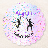 Kinder dansschaduwen van kleur en sterren overal kartonnen onderzetters (Voorkant)