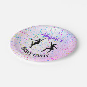 Kinder dansschaduwen van kleur en sterren overal papieren bordje (Gekanteld)
