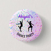 Kinder dansschaduwen van kleur en sterren overal ronde button 3,2 cm (Voorkant)