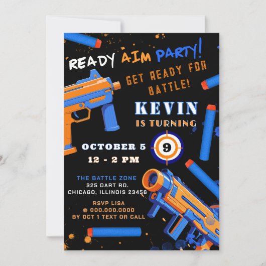 Kinder Dart Battle Party Verjaardag Kaart (Voorkant)