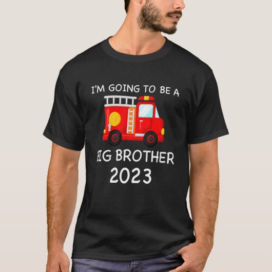 Kinder dat ik een grote broeder van 2023 vuurtruck t-shirt (Voorkant)