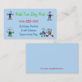 Kinder Daycare Party Plaats Visitekaartje op maat (Voorkant / Achterkant)