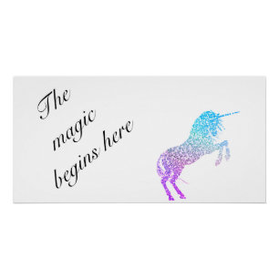 Kinder "De Magie begint hier" Unicorn Glossy Poste Perfect Poster