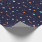 Kinder Deep Space Shooting Stars Planets Black Hol Cadeaupapier (Hoek)