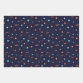 Kinder Deep Space Shooting Stars Planets Black Hol Inpakpapier Vel (Voorkant)