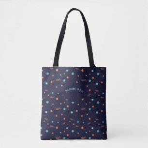 Kinder Deep Space Shooting Stars Planets Black Hol Tote Bag