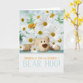 Kinder denken van je die een Beer handschoen stuur Kaart (Gele Bloem)