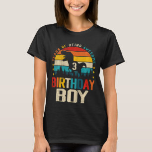 Kinder derde verjaardag jongen dinosaur rex 3 jaar t-shirt