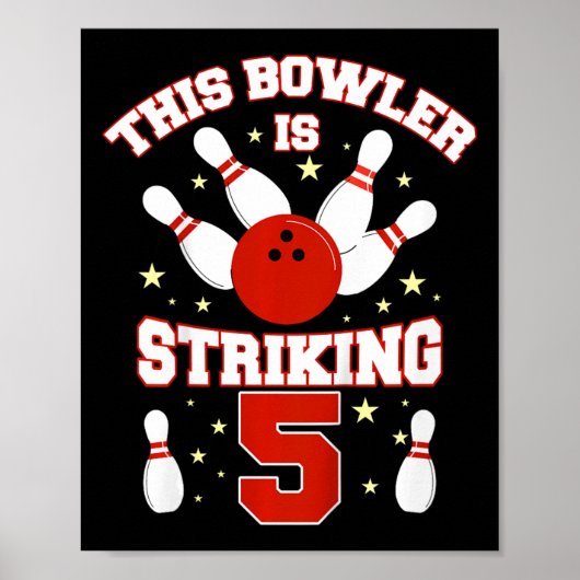 Kinder deze bowler is opvallend 5 jaar oud grappig poster (Voorkant)