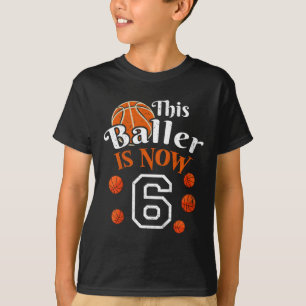 Kinder Deze Byller is nu 6 leuke Bysketbyll speler T-shirt