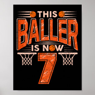 Kinder Deze Byller is nu 7 Yo Jongens Meisjes Bysk Poster