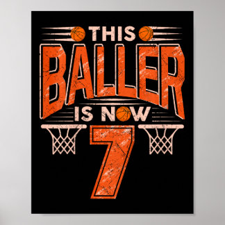 Kinder Deze Byller is nu 7 Yo Jongens Meisjes Bysk Poster