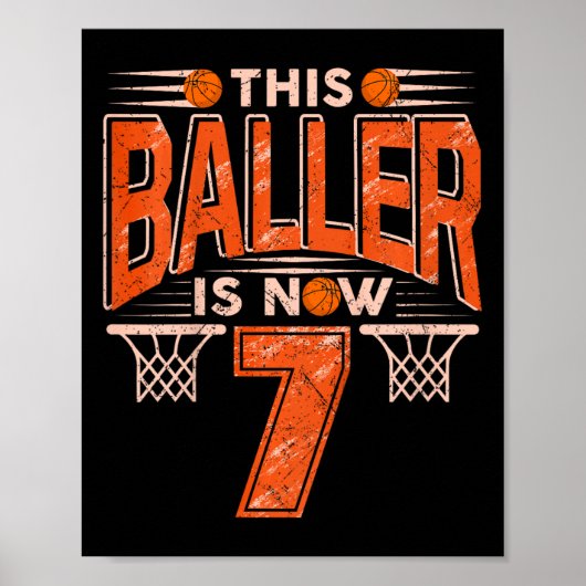 Kinder Deze Byller is nu 7 Yo Jongens Meisjes Bysk Poster (Voorkant)