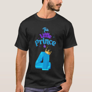 Kinder Deze kleine prins is 4 jarig Koning 4 jaar T-shirt